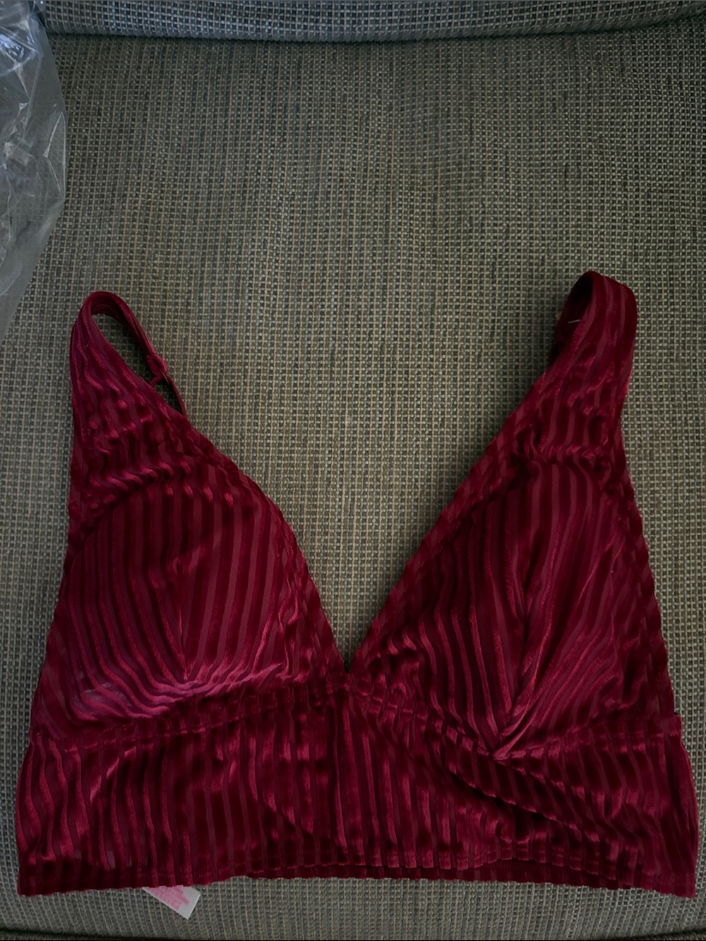 VS PINK Wine Red Women's Velvet Bralette